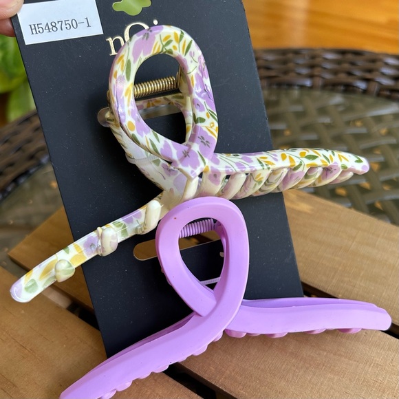 Noir Hair Claw Clips Womens Hair Accessories New Floral Purple - Picture 6 of 6